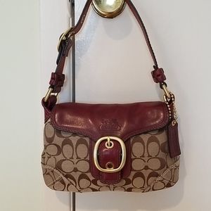 Coach bag leather and canvas
